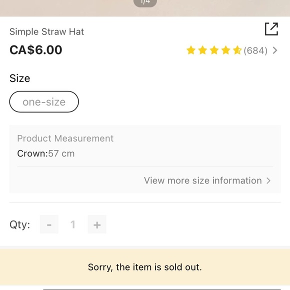Orange and black straw hat - Picture 2 of 2